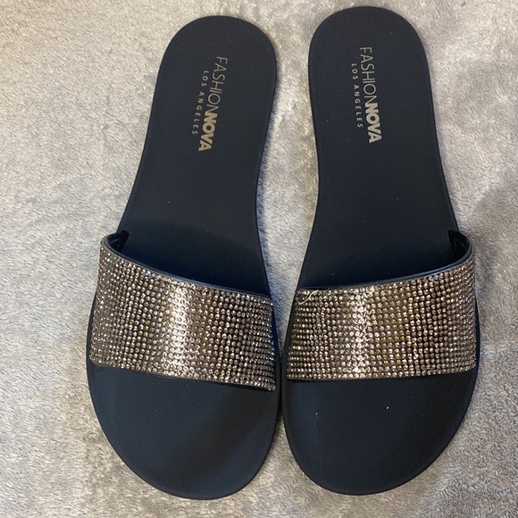 fashion nova black crystal sandals - Picture 2 of 5